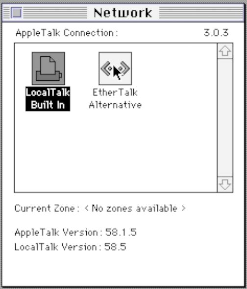 EtherTalk configuration