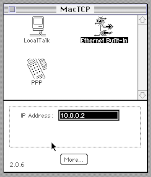 MacTCP setup 1